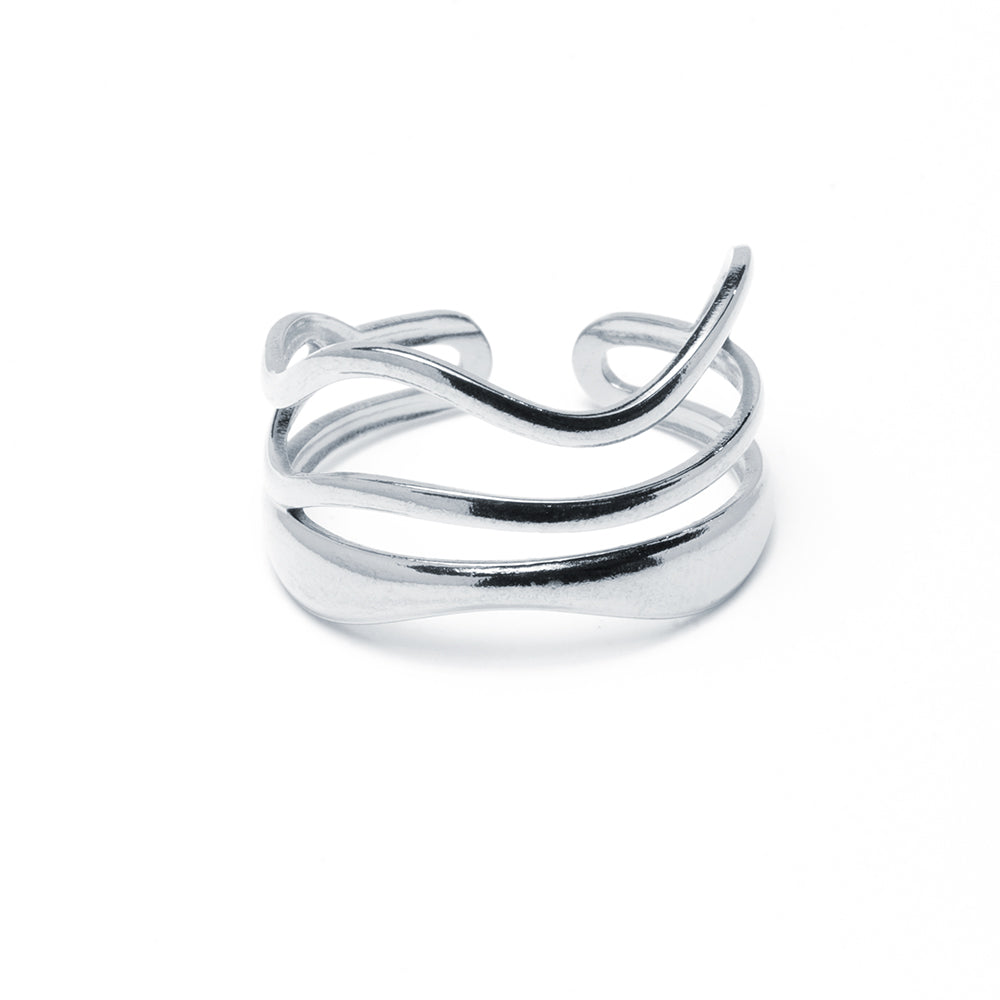 Anillo Wave Ajustable Acero