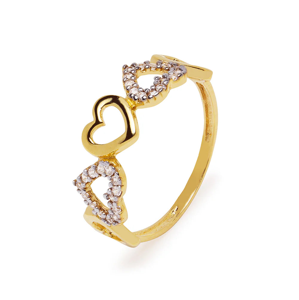 Anillo Corazones Oro