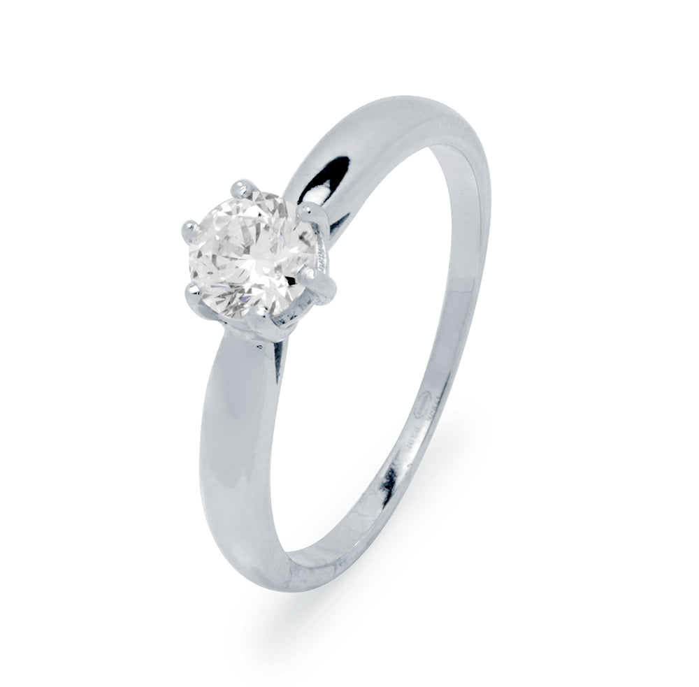 Solitario Princess Diamante 0.50ct Platino