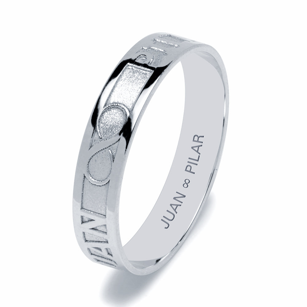 Alianza de Boda 4mm Infinito Oro 18k