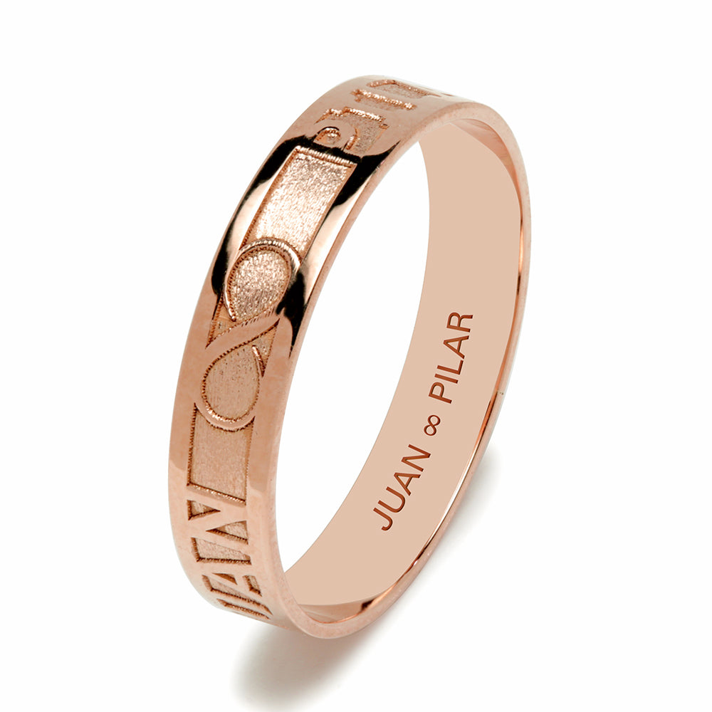 Alianza de Boda 4mm Infinito Oro 18k