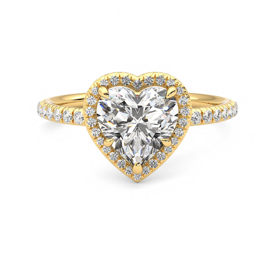 Anillo Brilliant Halo Pavé Diamante y Oro 18k