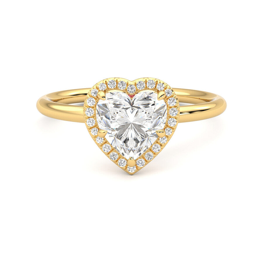 Anillo Flamme Halo Diamante y Oro 18k