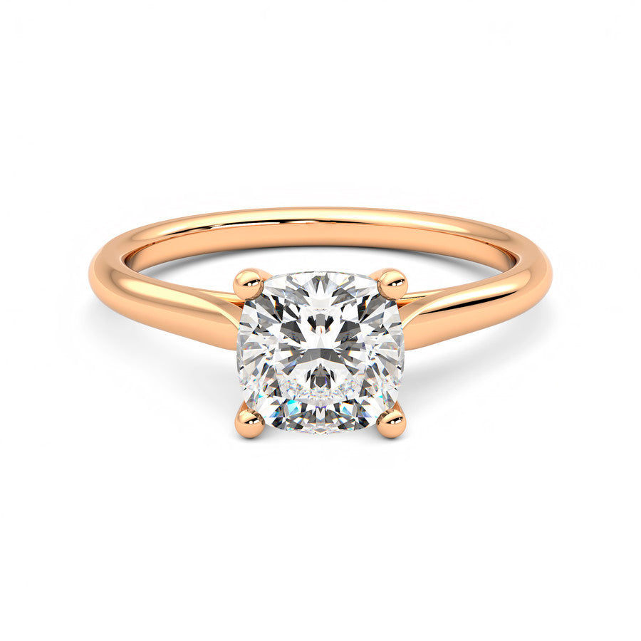 Anillo Princess Diamante y Oro Rosa 18k