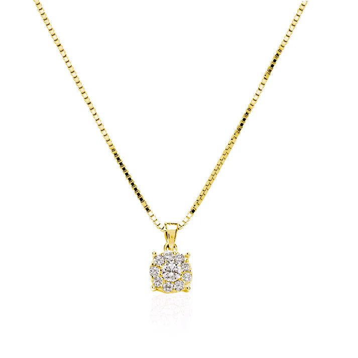 Cadena y Colgante Diamantes 0,2ct. en oro