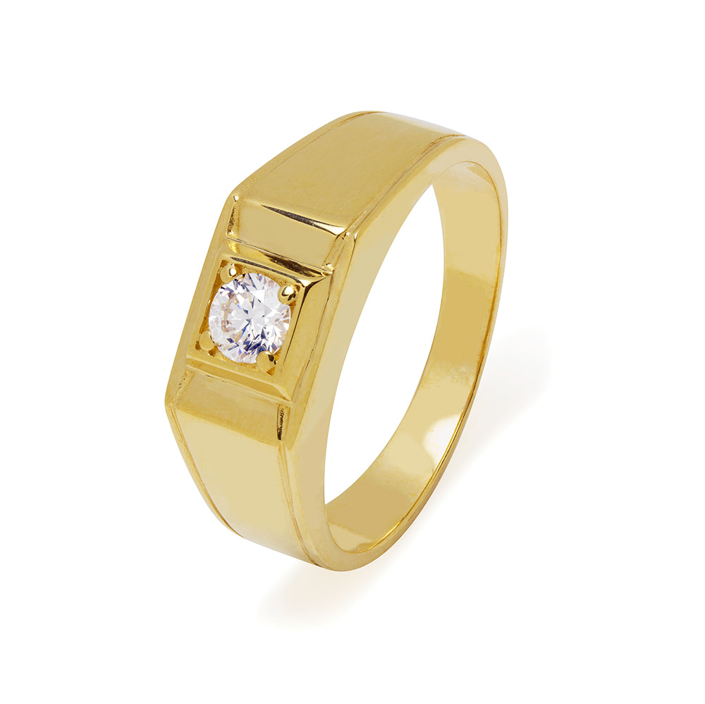 Sello Solitario con Diamante 0,25ct. Oro