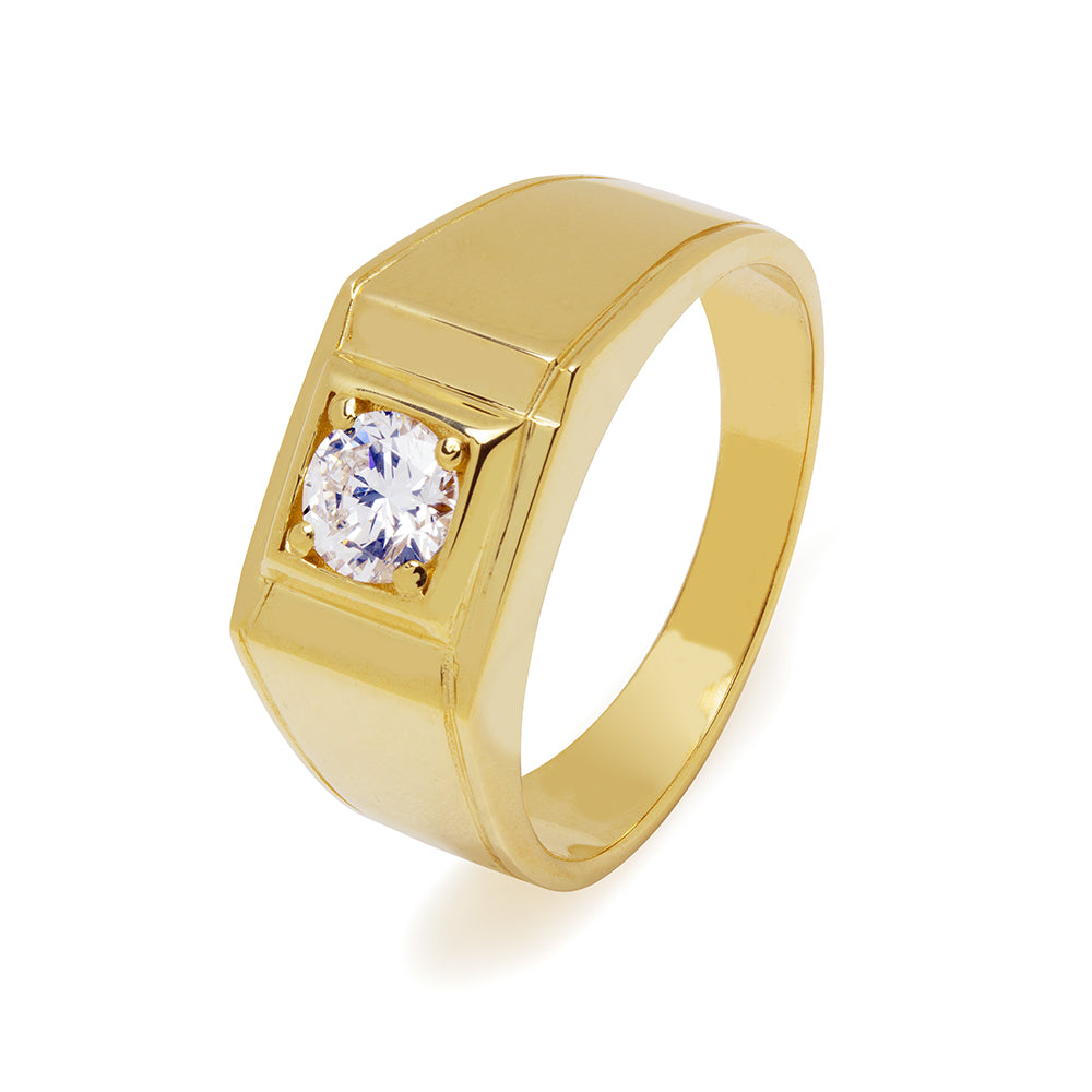 Sello Solitario con Diamante 0,50ct. Oro