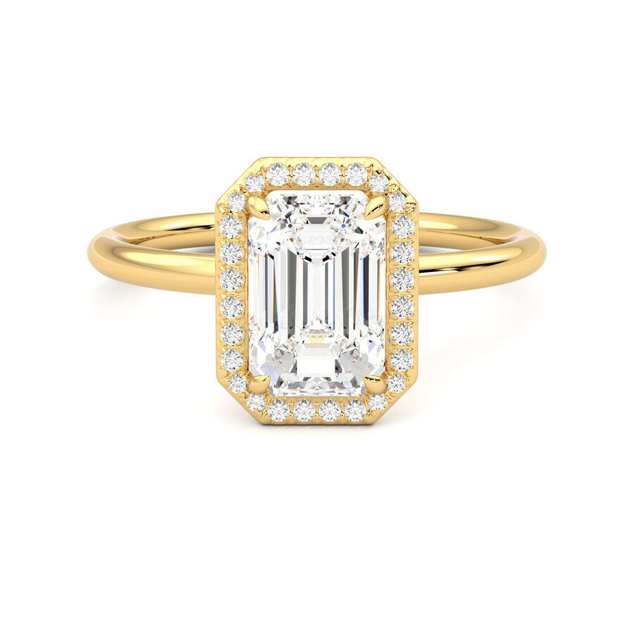 Anillo Brilliant Halo Diamante y Oro 18k