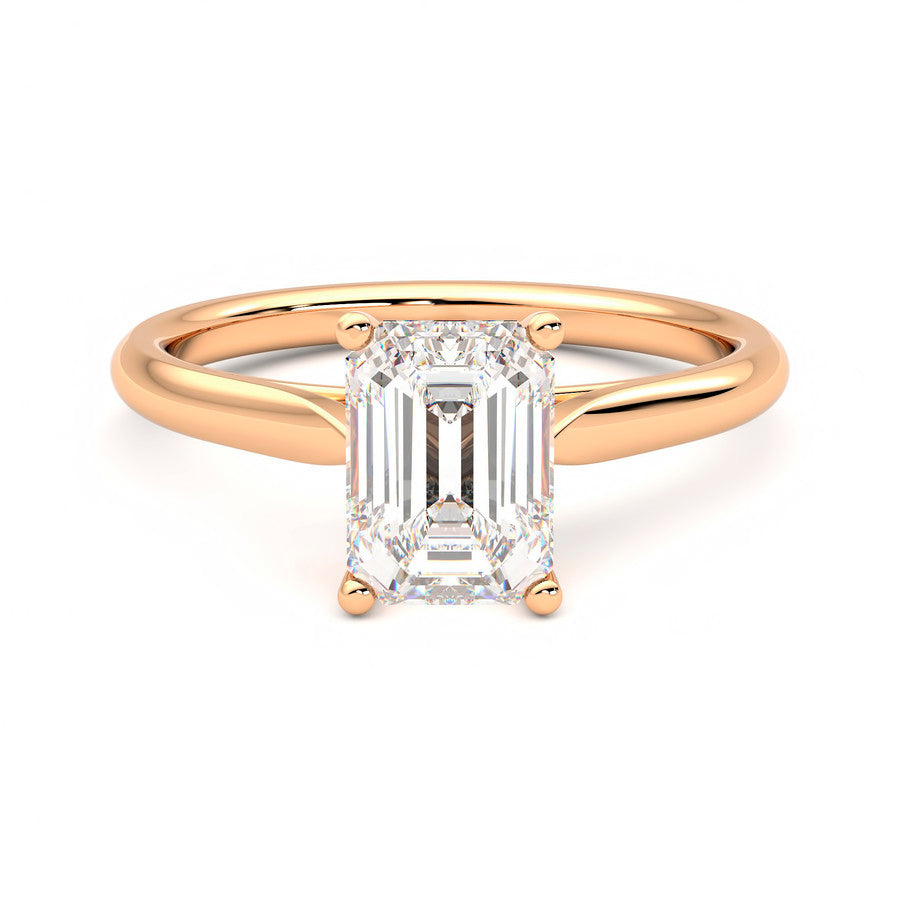 Anillo Princess Diamante y Oro Rosa 18k