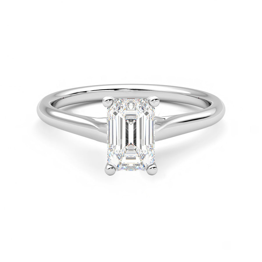 Anillo Princess Diamante y Oro Blanco 18k