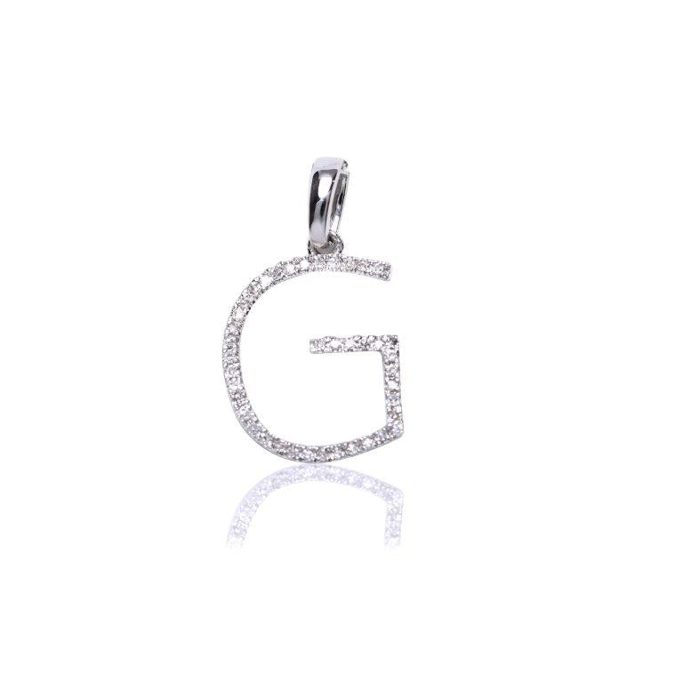 Colgante con inicial XL diamante y oro