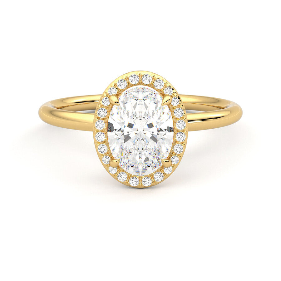 Anillo Brilliant Halo Diamante y Oro 18k