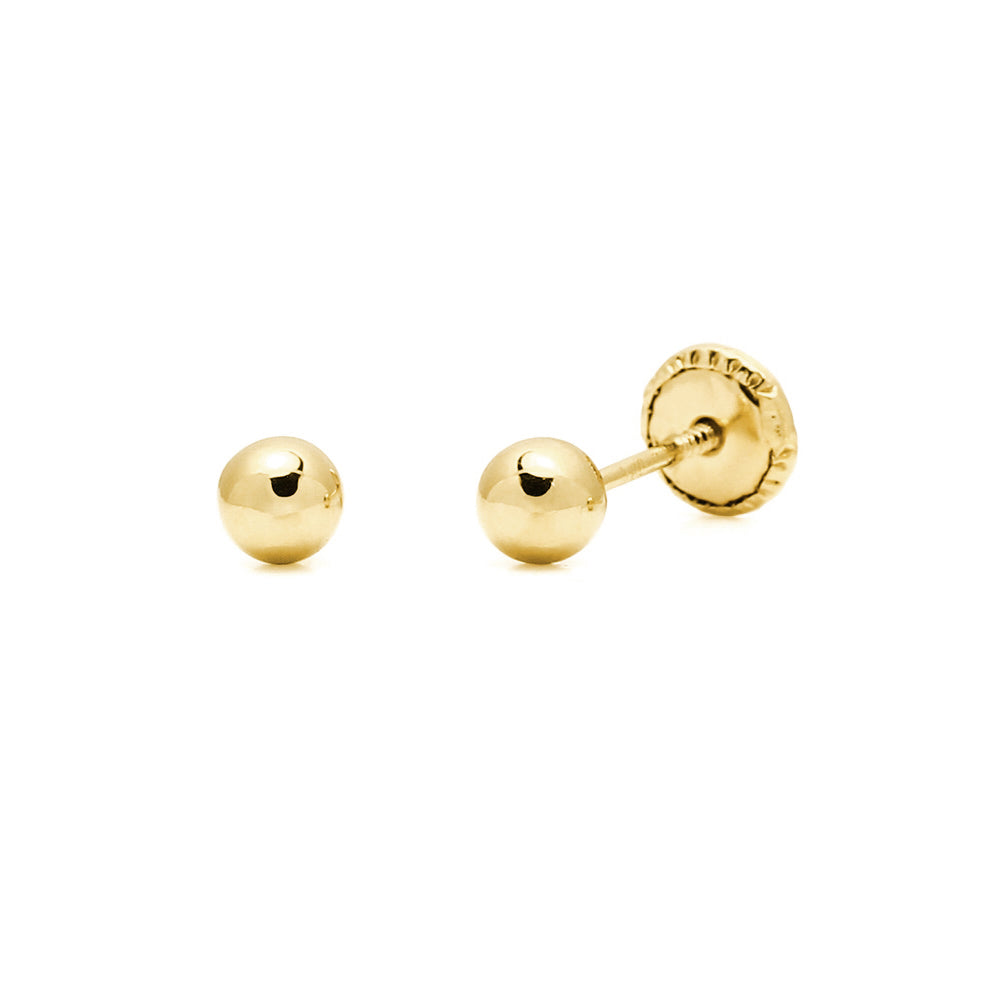 Pendientes Bebés Bola 4mm Oro