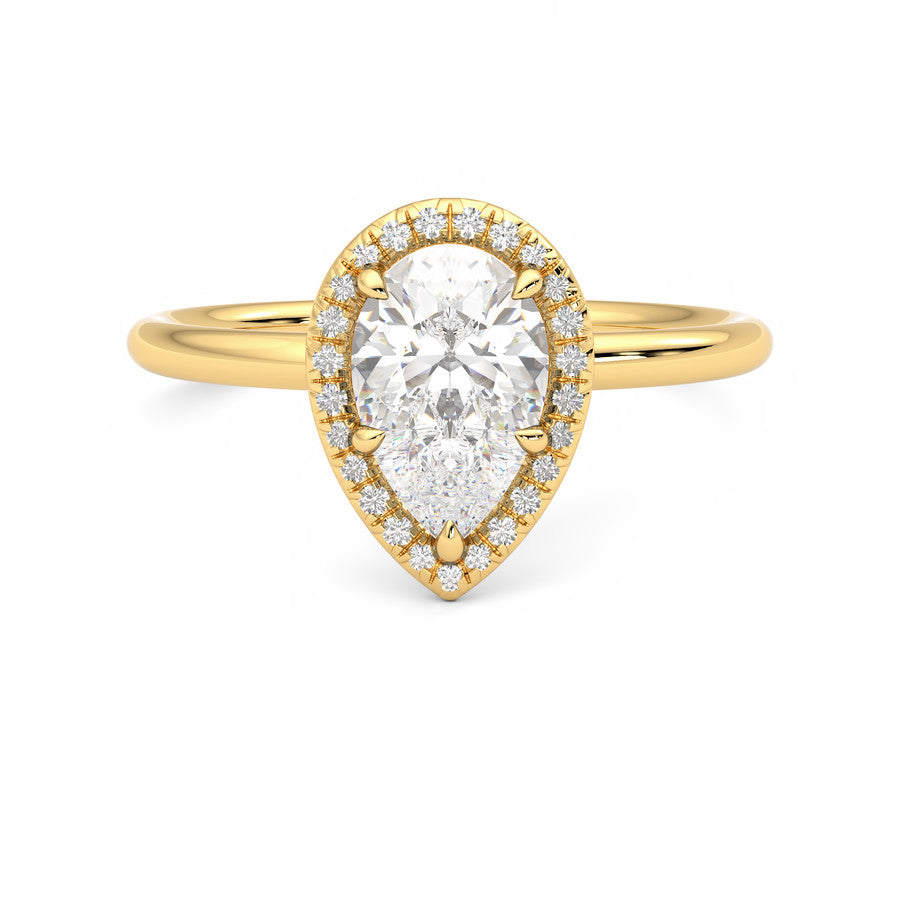 Anillo Brilliant Halo Diamante y Oro 18k