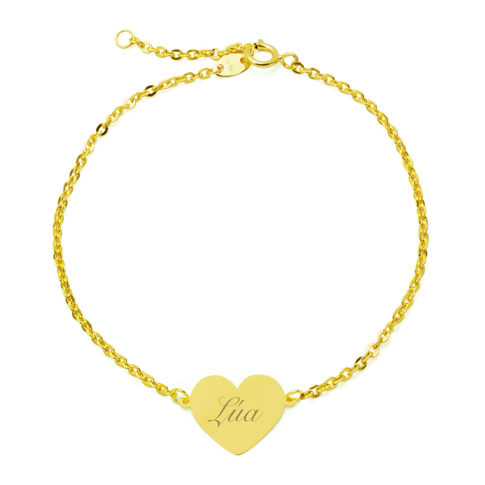 Pulsera Personalizable Corazon Oro