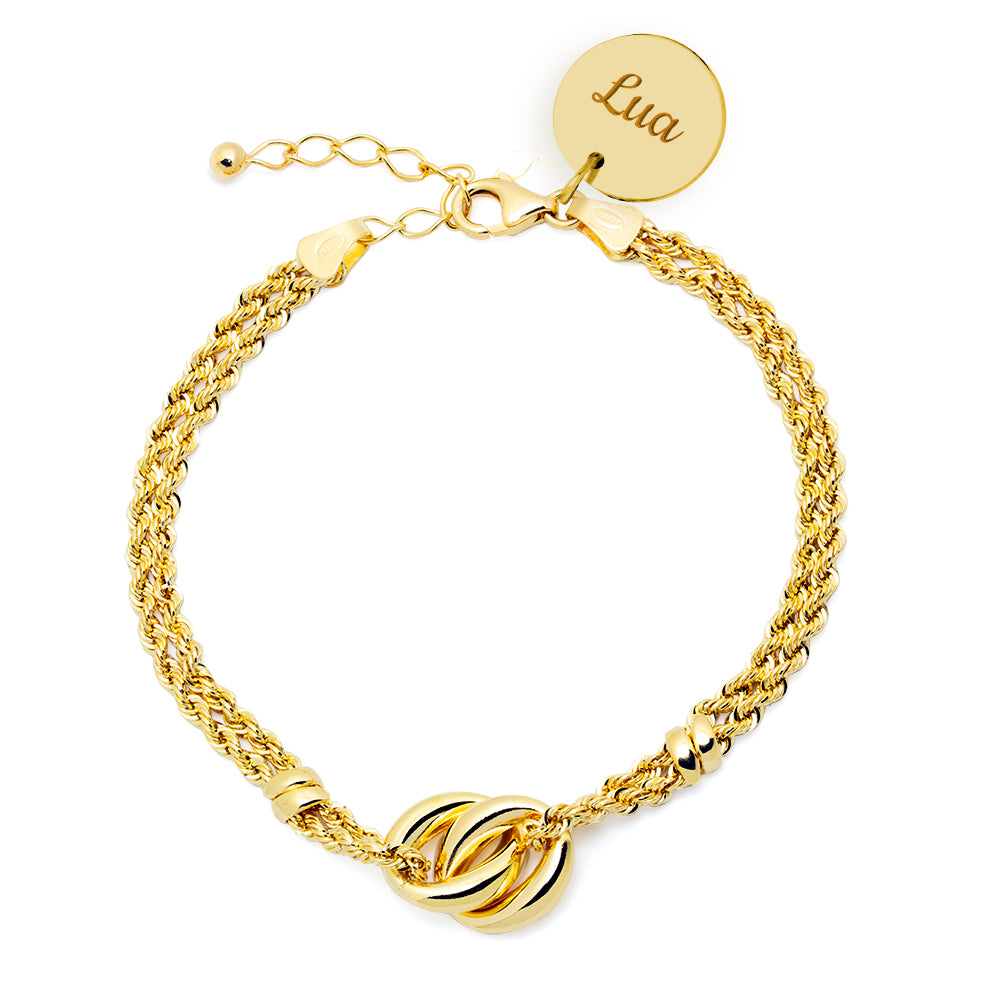 Pulsera Personalizable Vinculo Cordón Oro