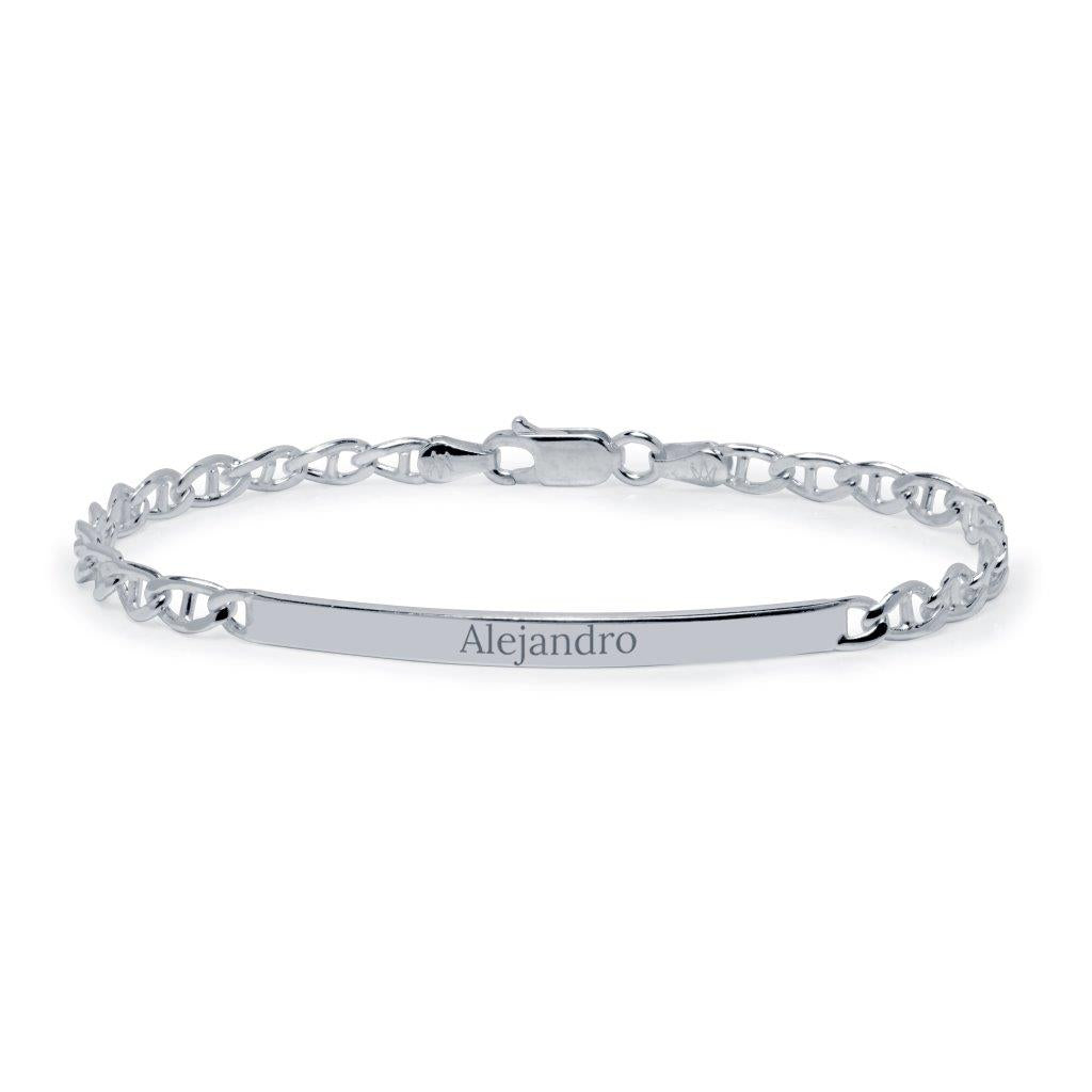 Pulseras personalizadas plata de ley maciza nombre manuscrito