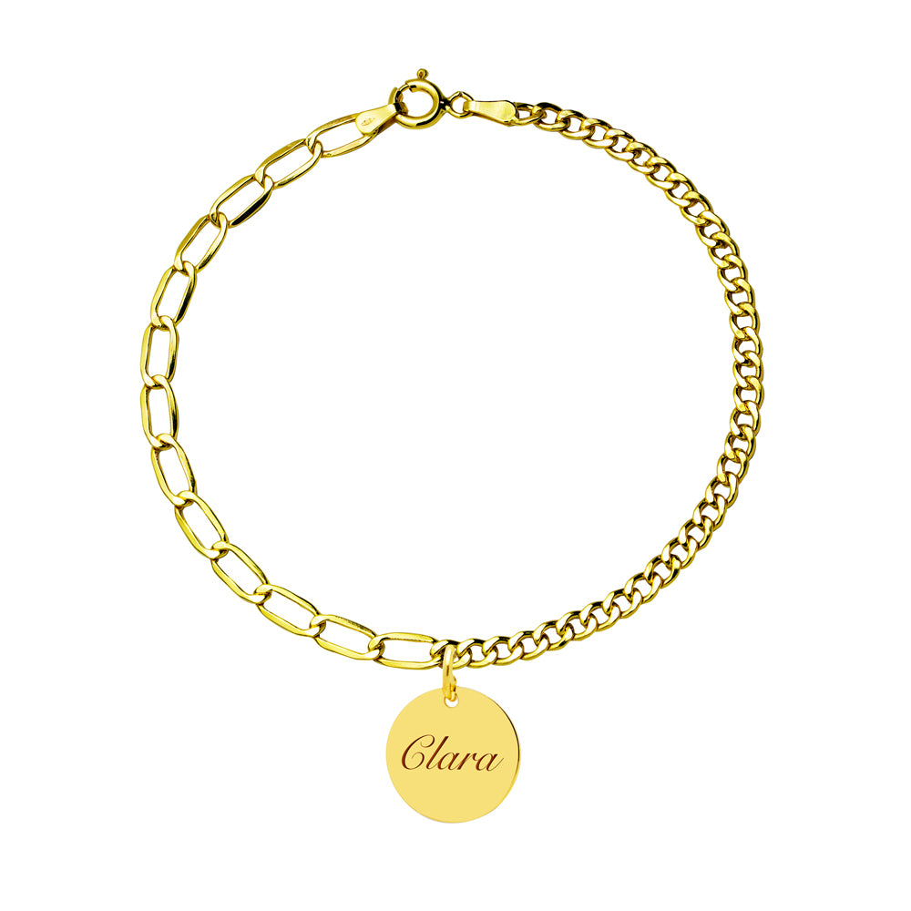 Pulsera Personalizable Cadenas Combinadas Oro