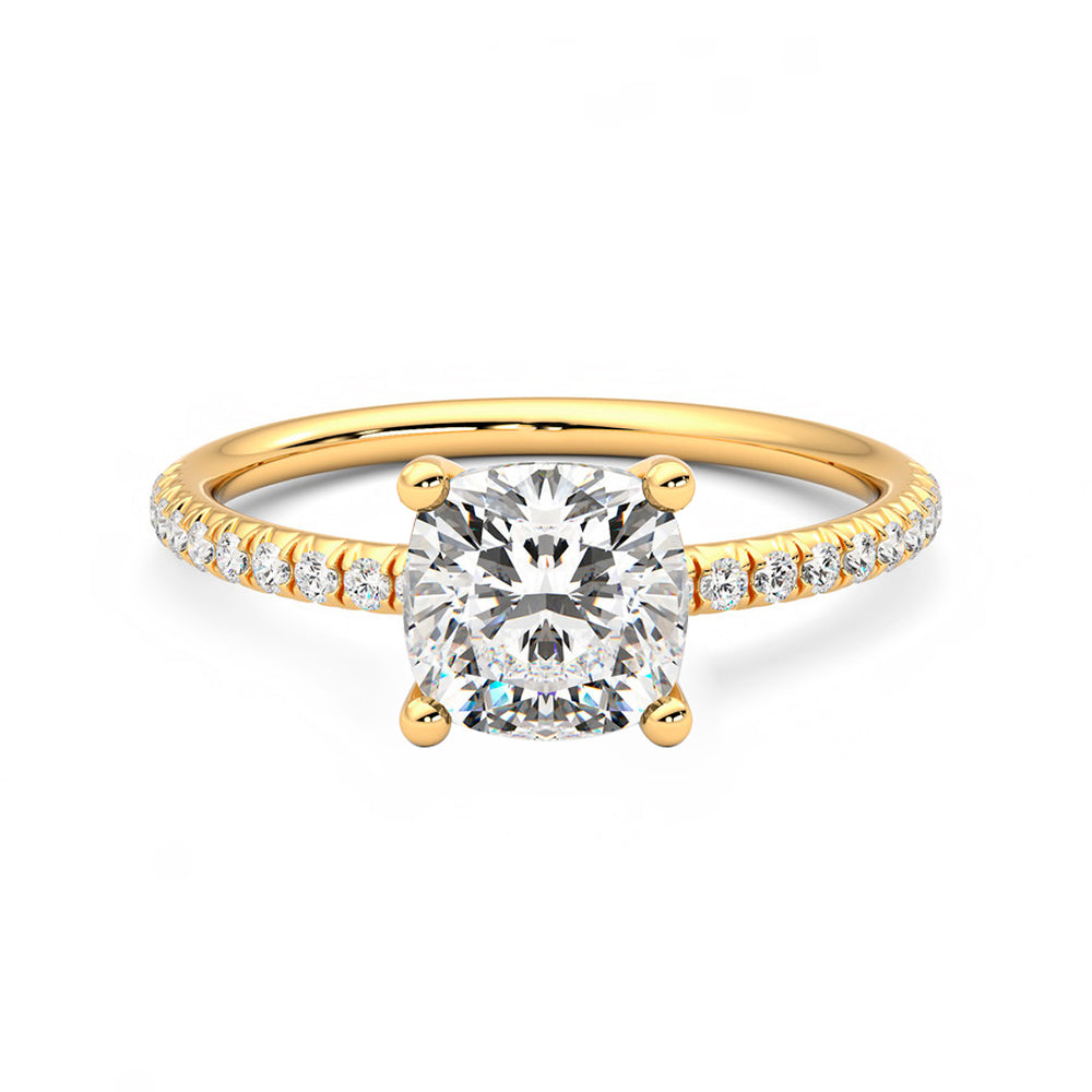 Anillo Flamme Pavé Diamante y Oro 18k