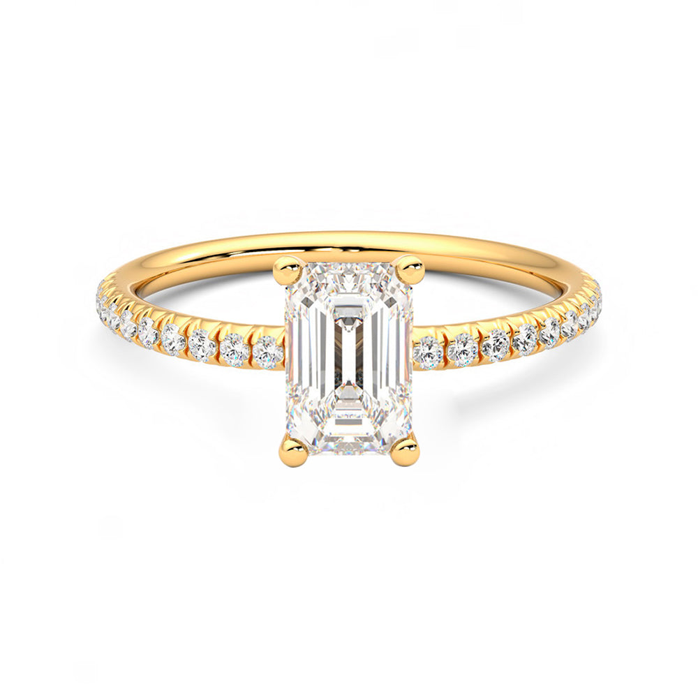 Anillo Princess Pavé Diamante y Oro 18k