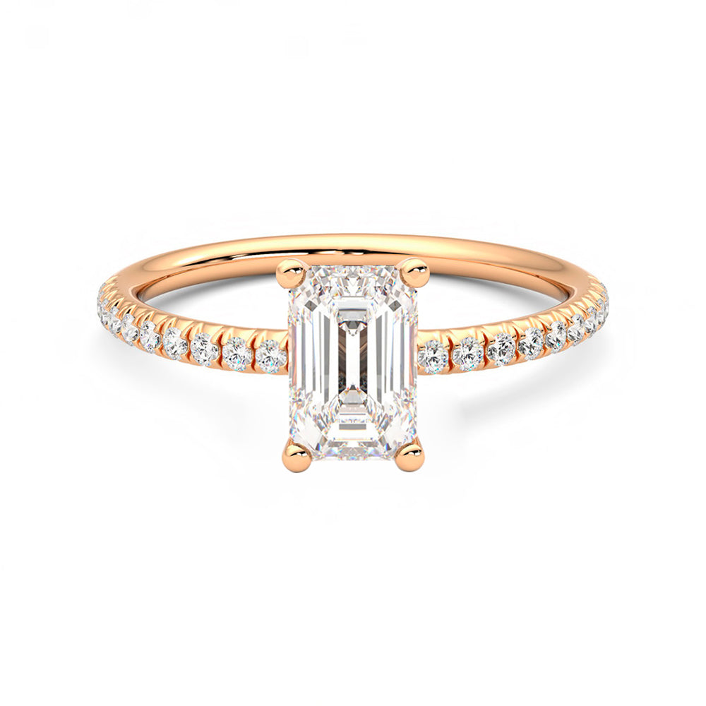 Anillo Radiance Pavé Diamante y Oro Rosa 18k