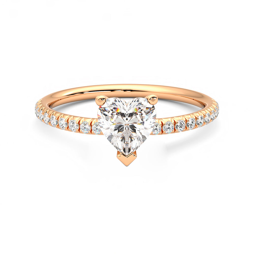 Anillo Lumiere Pavé Diamante y Oro Rosa 18k