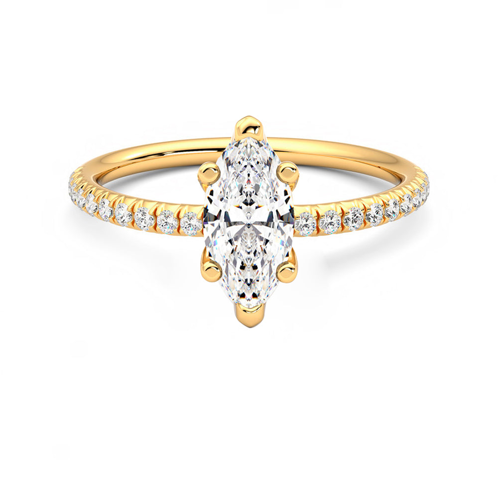 Anillo Flamme Pavé Diamante y Oro 18k