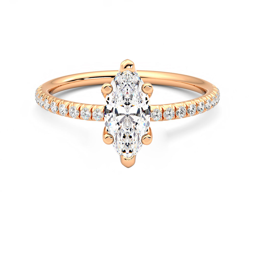 Anillo Radiance Pavé Diamante y Oro Rosa 18k