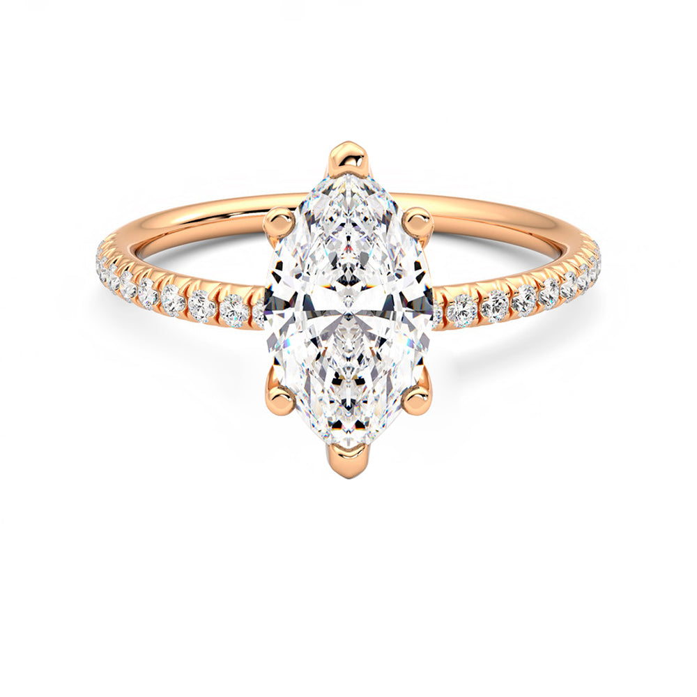 Anillo Radiance Pavé Diamante y Oro Rosa 18k