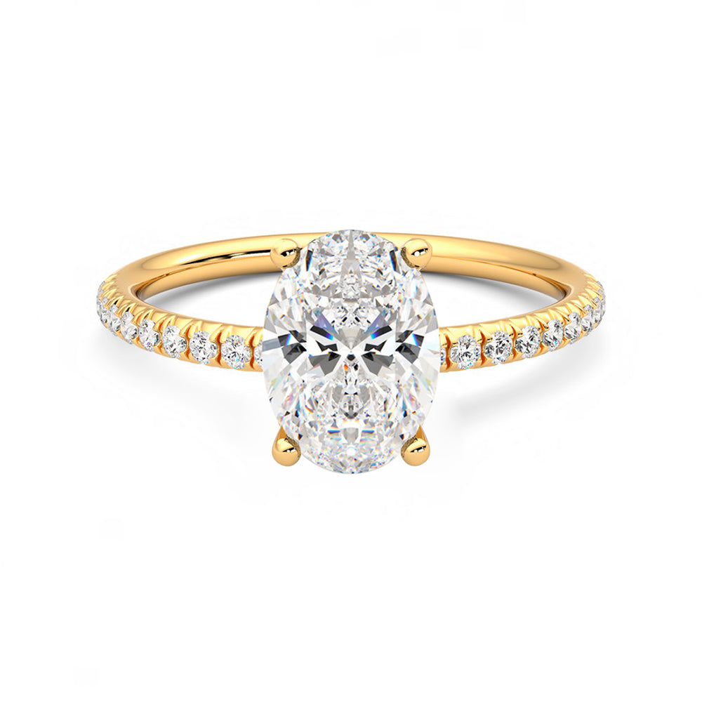 Anillo Princess Pavé Diamante y Oro 18k