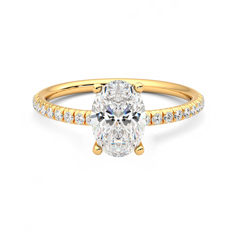 Anillo Flamme Pavé Diamante y Oro 18k