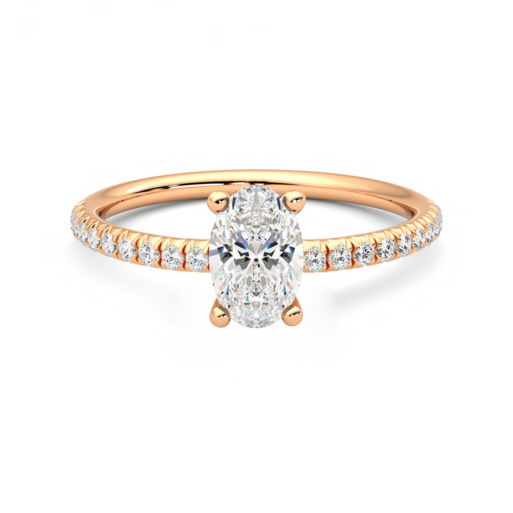 Anillo Radiance Pavé Diamante y Oro Rosa 18k