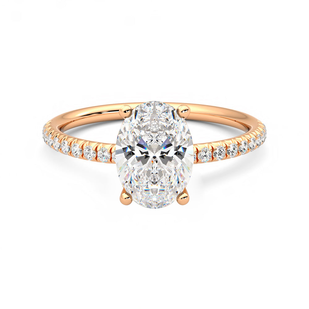 Anillo Radiance Pavé Diamante y Oro Rosa 18k