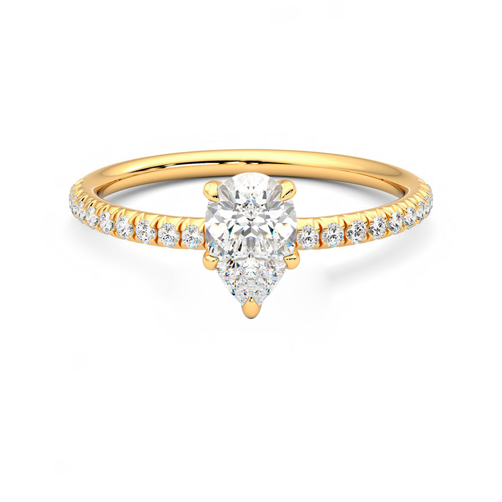 Anillo Princess Pavé Diamante y Oro 18k