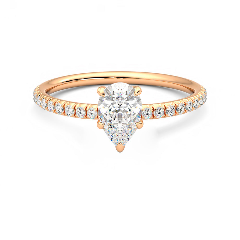 Anillo Radiance Pavé Diamante y Oro Rosa 18k