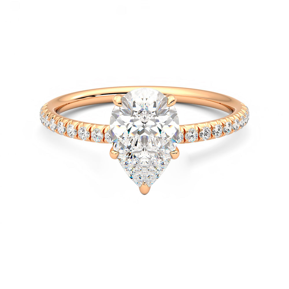 Anillo Radiance Pavé Diamante y Oro Rosa 18k