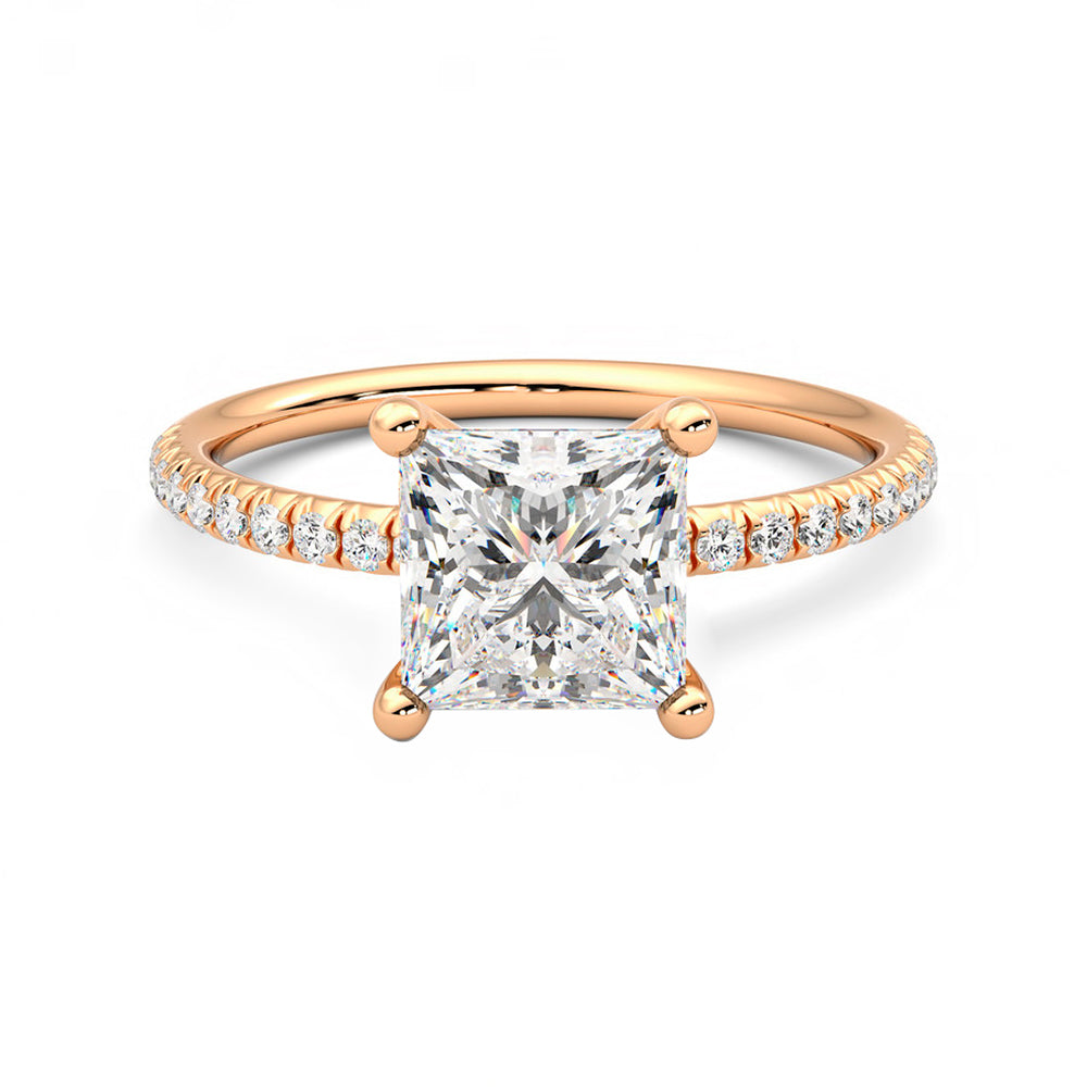 Anillo Radiance Pavé Diamante y Oro Rosa 18k