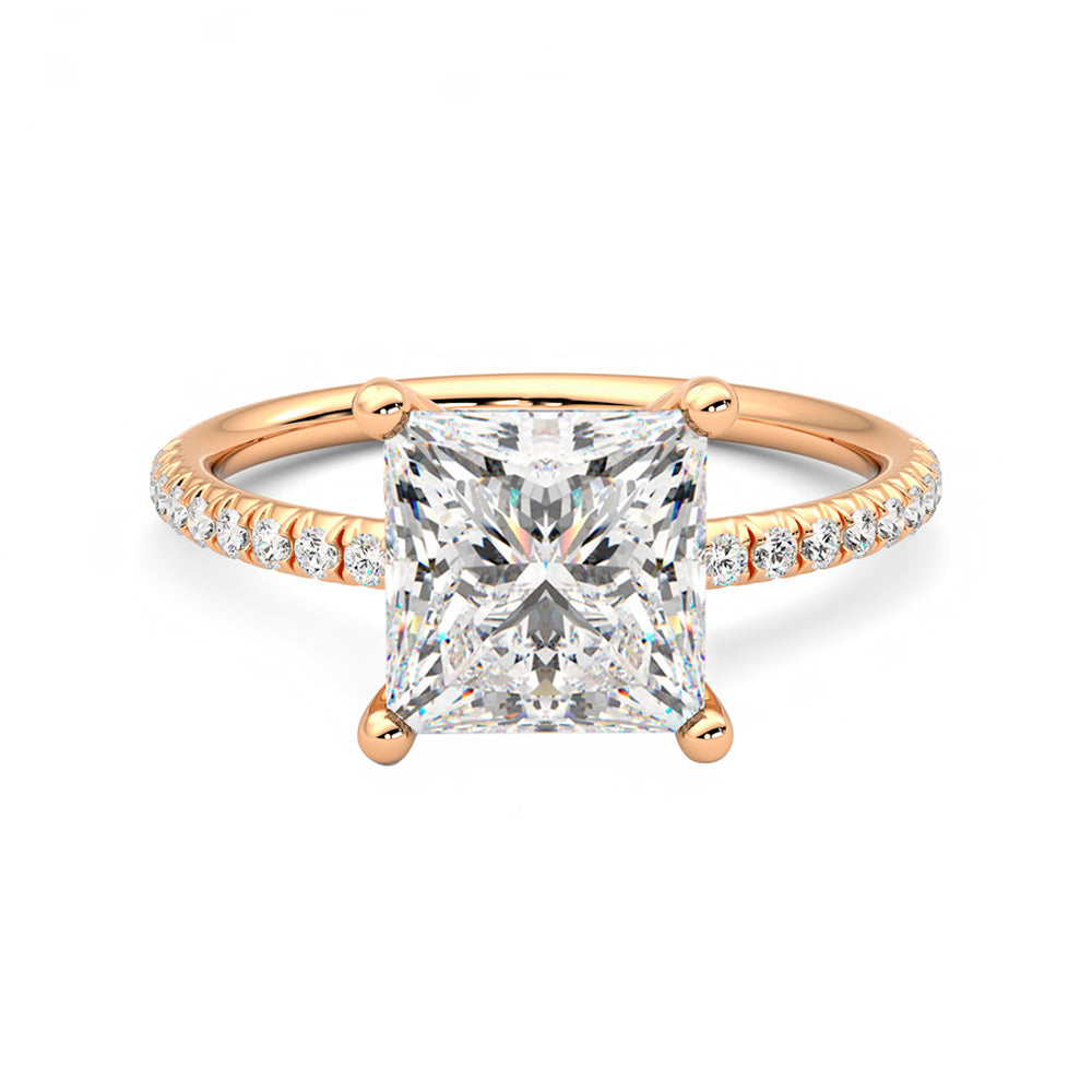 Anillo Radiance Pavé Diamante y Oro Rosa 18k