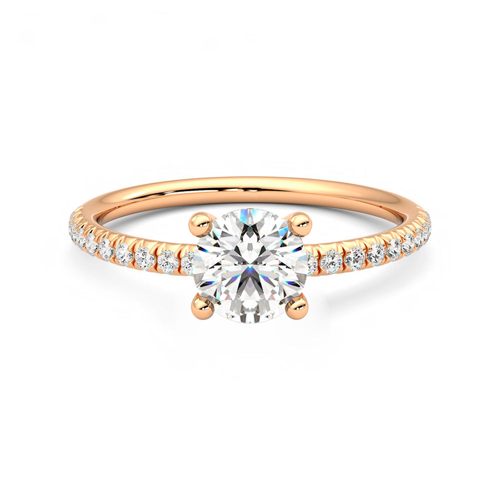 Anillo Radiance Pavé Diamante y Oro Rosa 18k