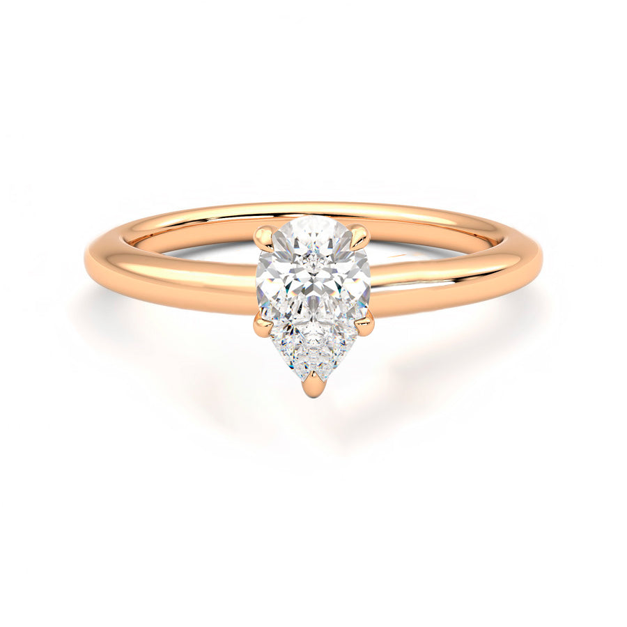 Anillo Princess Diamante y Oro Rosa 18k