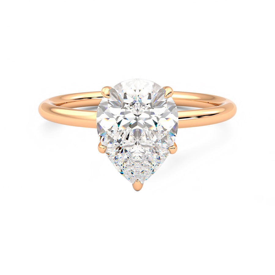 Anillo Princess Diamante y Oro Rosa 18k