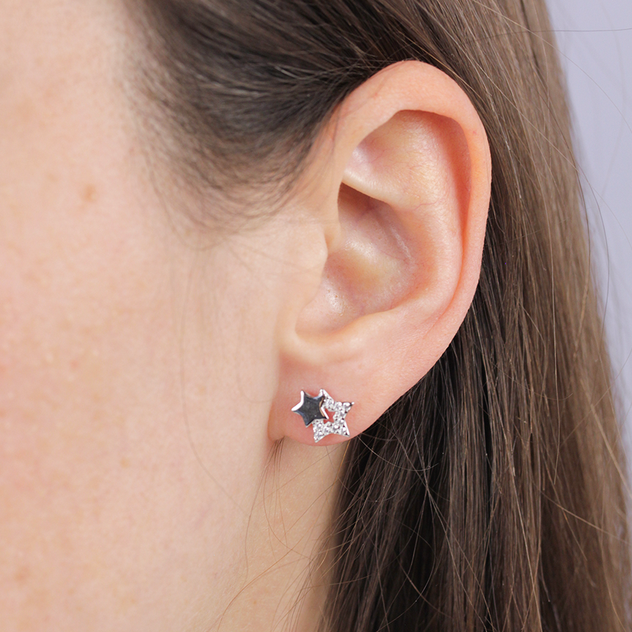 2 peças Brincos de orelha estruturada  Pendientes pequeños, Aretes,  Pendientes de moda