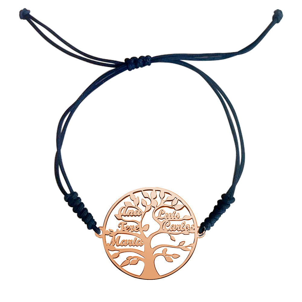 Pulsera Árbol Vida Personalizado macramé Oro